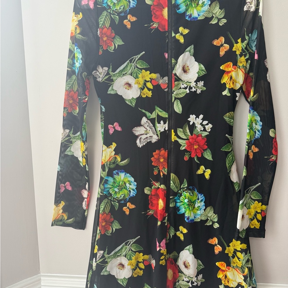 NWT Alice + Olivia Delora Black Floral Dress size 4 - Picture 5 of 7